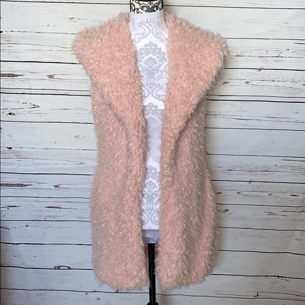 Faux Fur Pink Vest Size Small